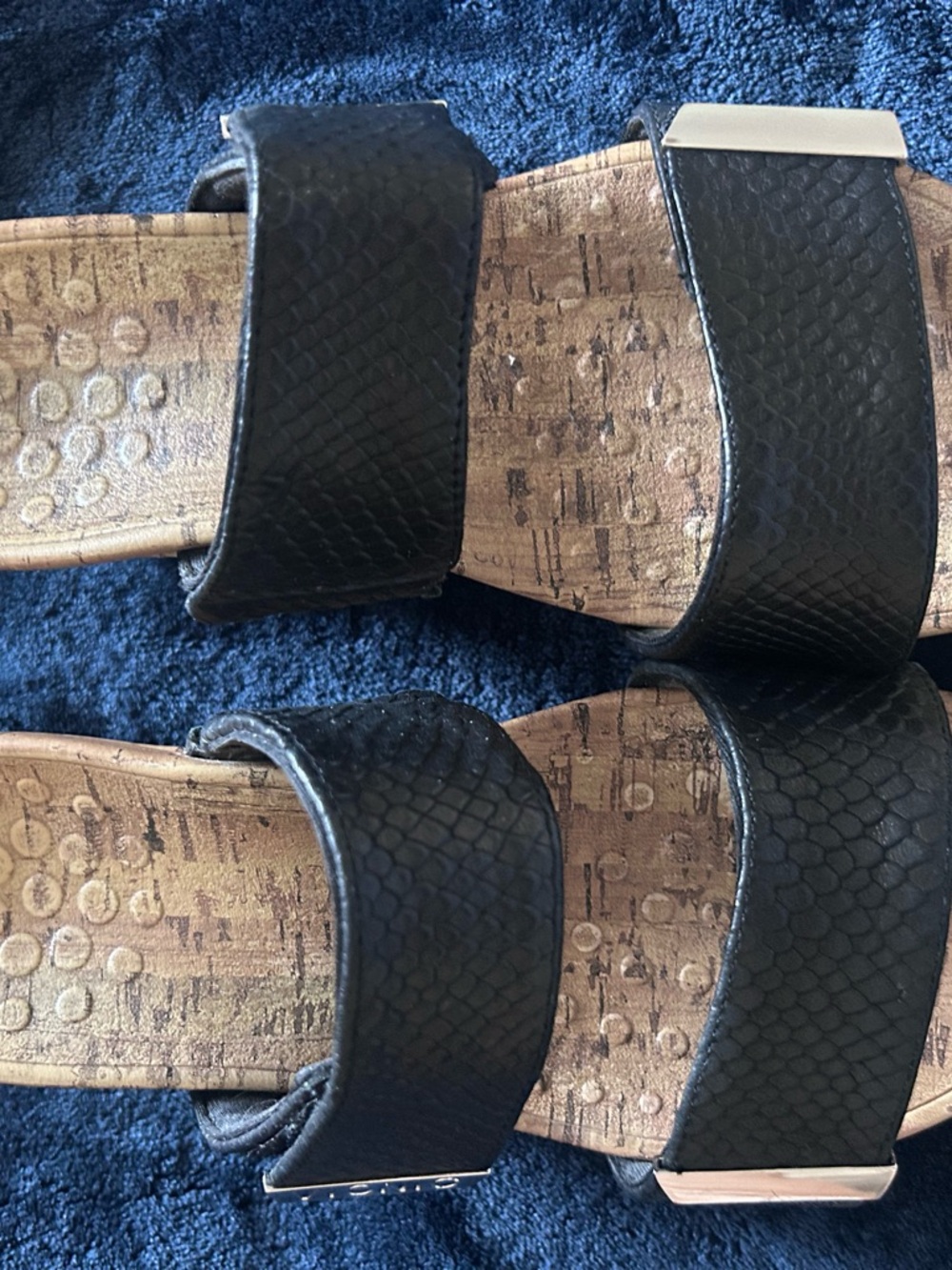 Vionic Black Cork Wedge Sandals - Picture 9 of 12